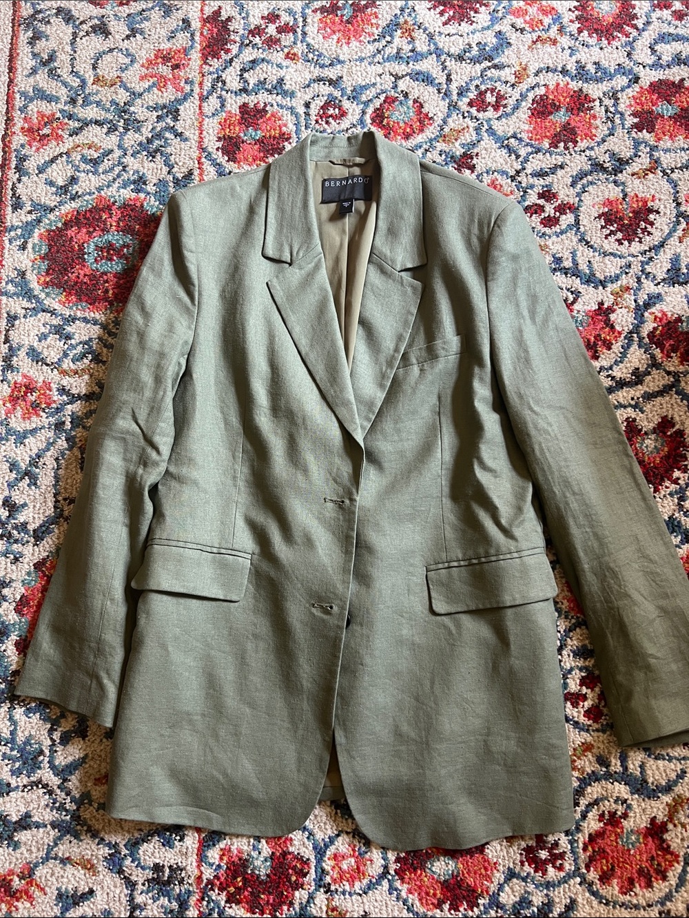 Bernardo Olive Green Linen Jacket
